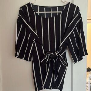 Black and White Women's Tunic Blouse